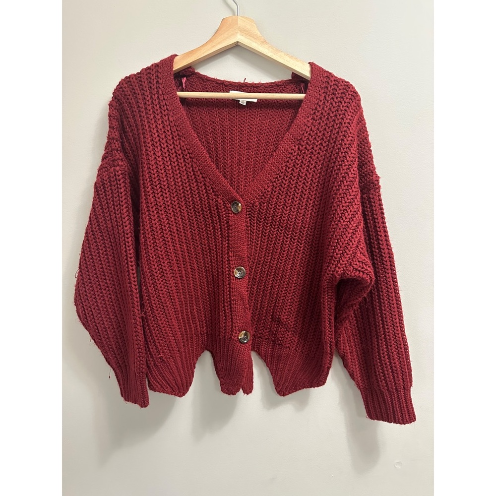 Red Knit Cardigan